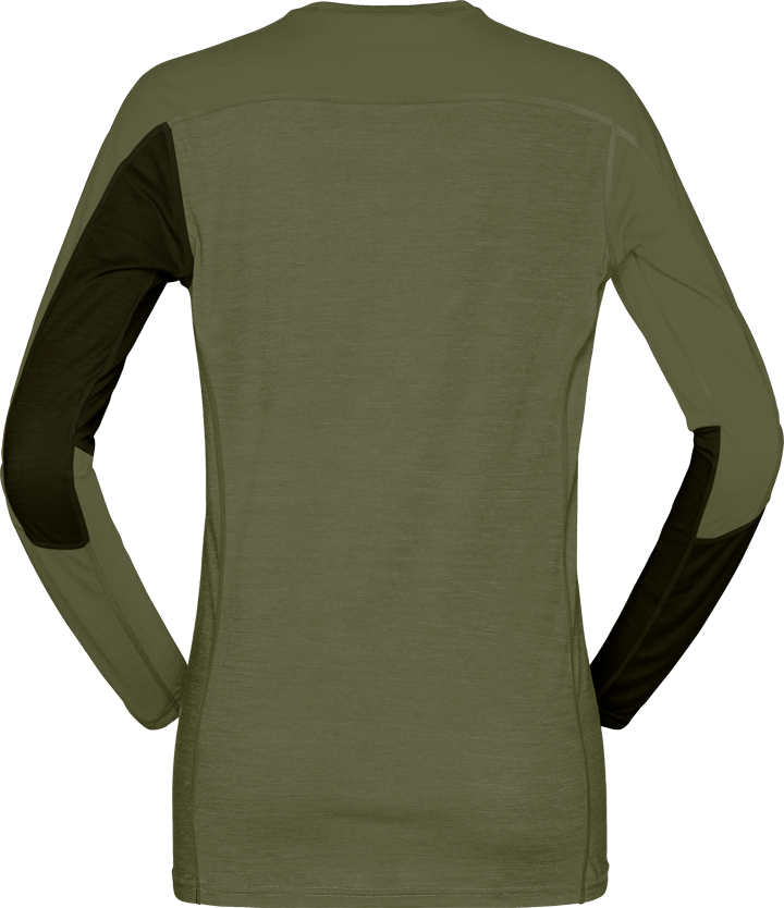 Norrøna Women's Falketind Equaliser Merino Round Neck Olive Night/Rosin Norrøna