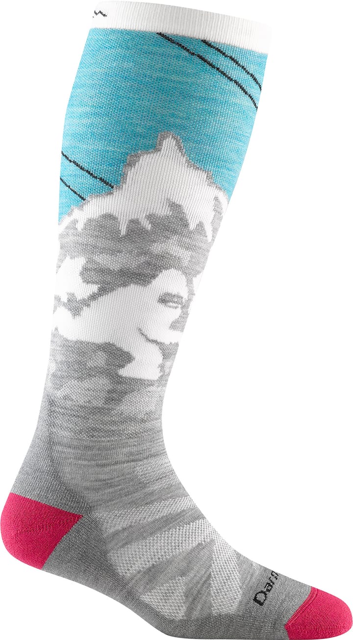 Darn Tough Women's Ski Socks Yeti Cushion  Aqua Darn Tough