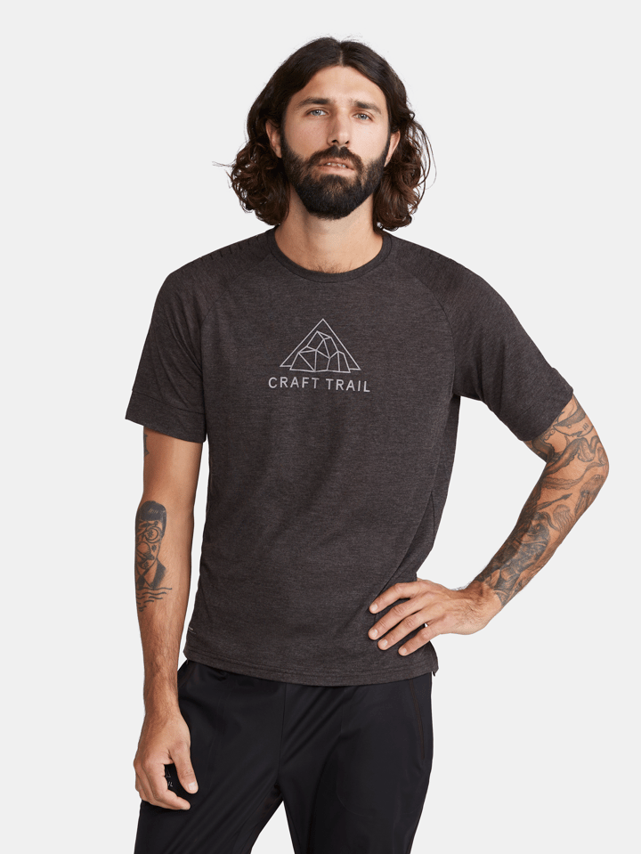 Craft Men's Advance Trail Wool Short Sleeve Tee  Black/Melange Craft