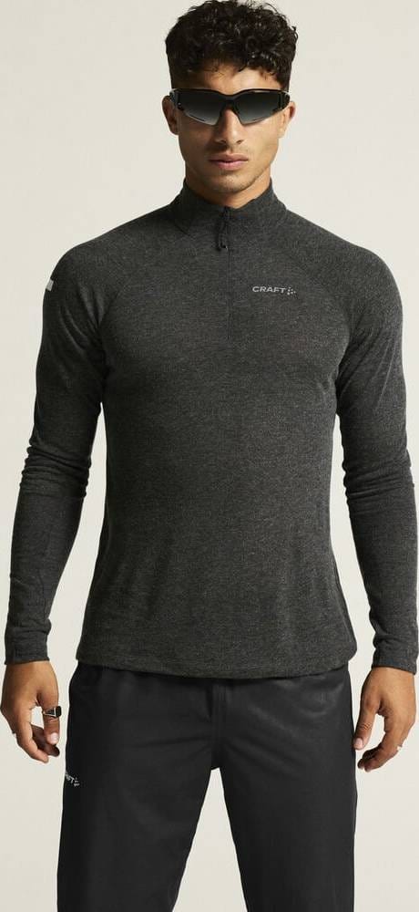 Craft Men's ADV SubZ Wool LS Tee 3 Black-Melange Craft