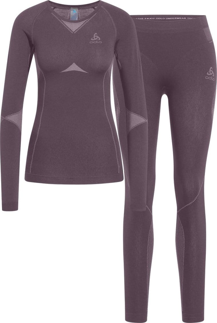 Odlo Women's Set Long Fundamentals Performance Warm Gray Ridge