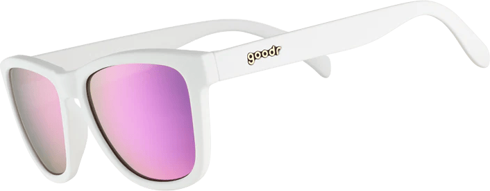 Goodr Sunglasses Side Scroll Eye Roll White Goodr Sunglasses