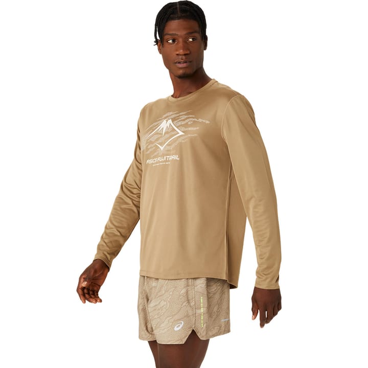 Asics Men's Fujitrail Logo Ls Top Pepper/Feather Grey/Oatmeal Asics