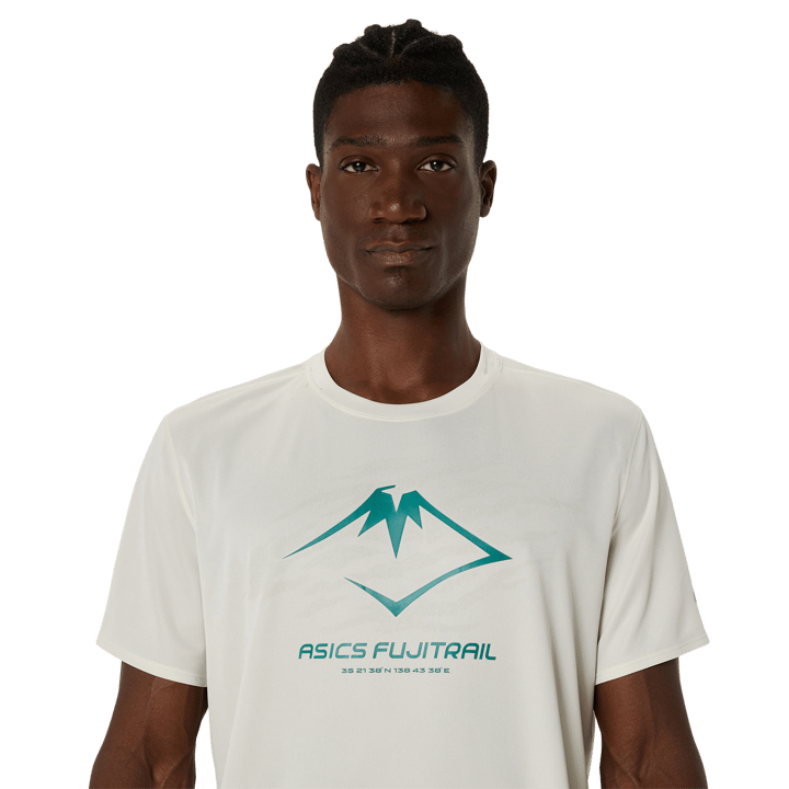 Asics Men's Fujitrail Logo Short Sleeve Top Birch/white Sage/rainy Lake Asics