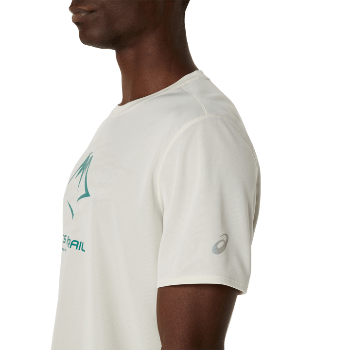 Asics Men's Fujitrail Logo Short Sleeve Top Birch/white Sage/rainy Lake Asics