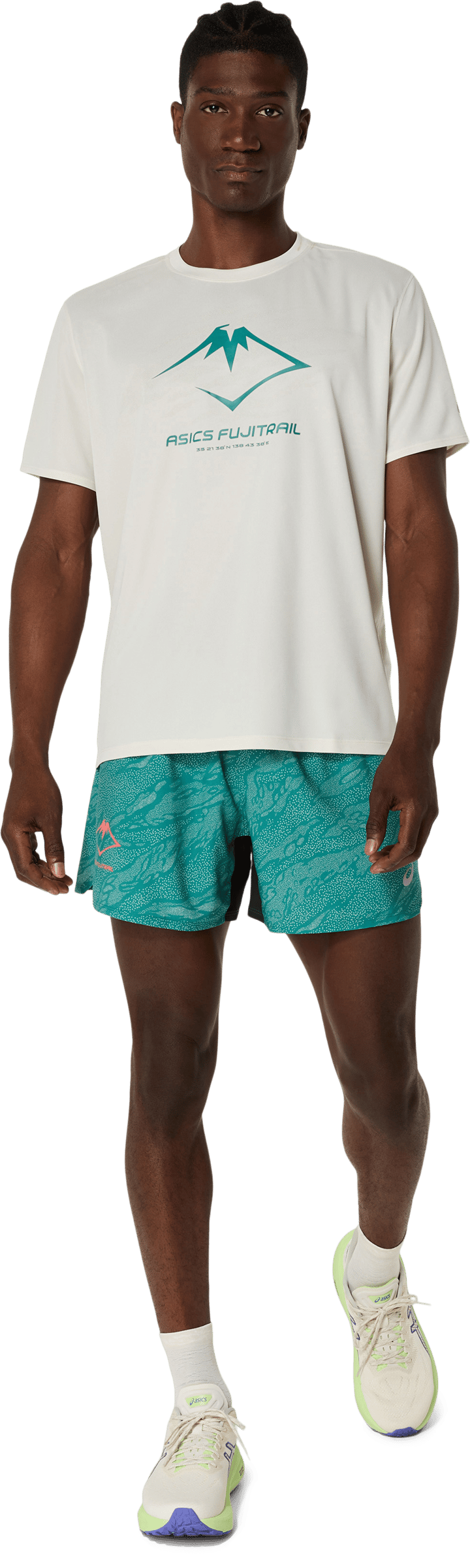 Asics Men's Fujitrail Logo Short Sleeve Top Birch/white Sage/rainy Lake Asics