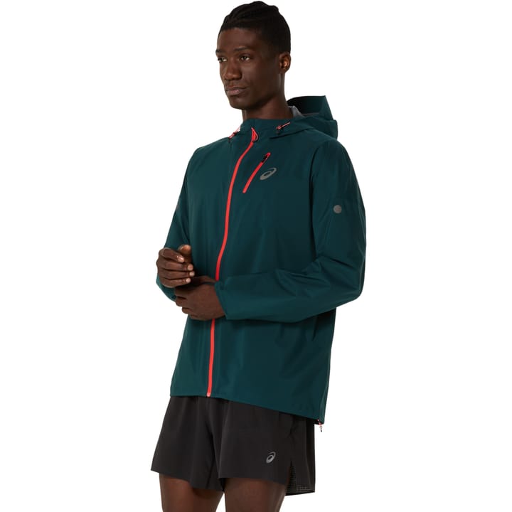 Asics Ms Fujitrail Elite Waterproof Jacket Saxon Green Asics