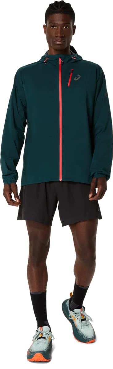 Asics Ms Fujitrail Elite Waterproof Jacket Saxon Green Asics