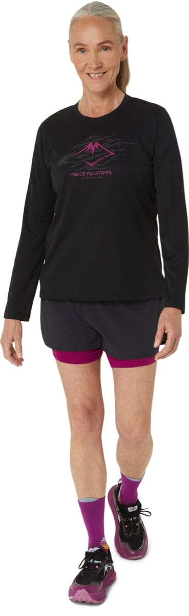 Asics Women's Fujitrail 2-N-1 Short Performance Black/Blackberry Asics