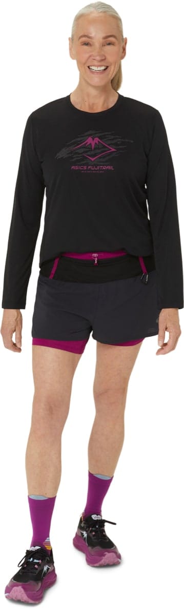 Asics Women's Fujitrail 2-N-1 Short Performance Black/Blackberry Asics