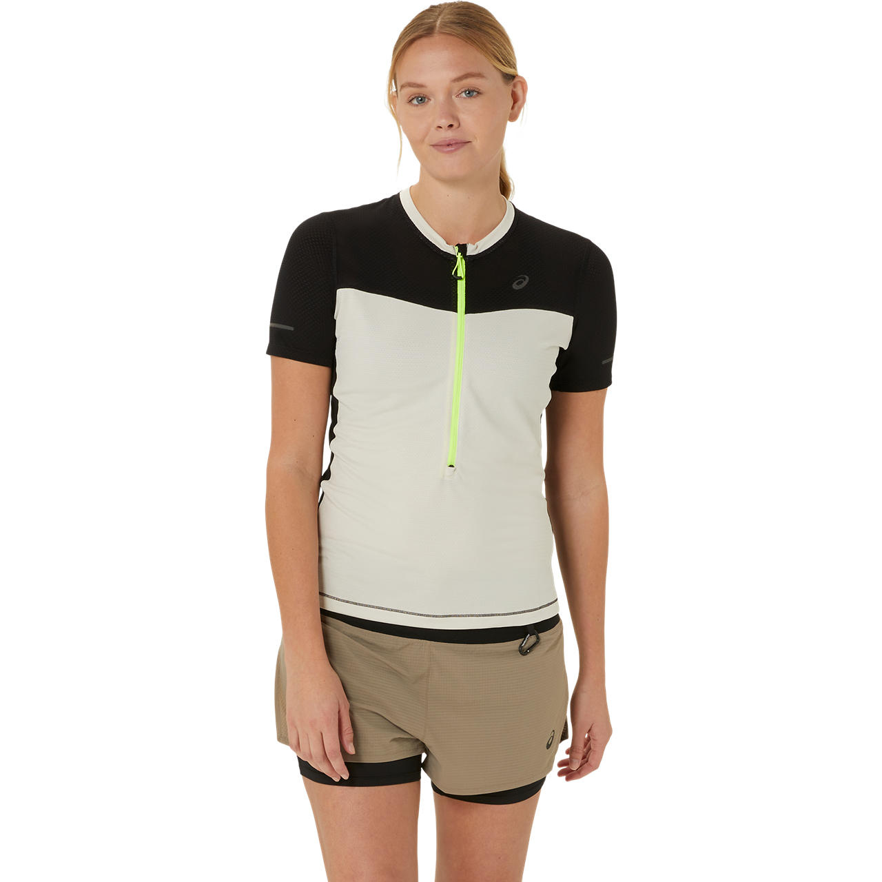 Asics Women’s Fujitrail Short Sleeve Top Oatmeal/Performance Black