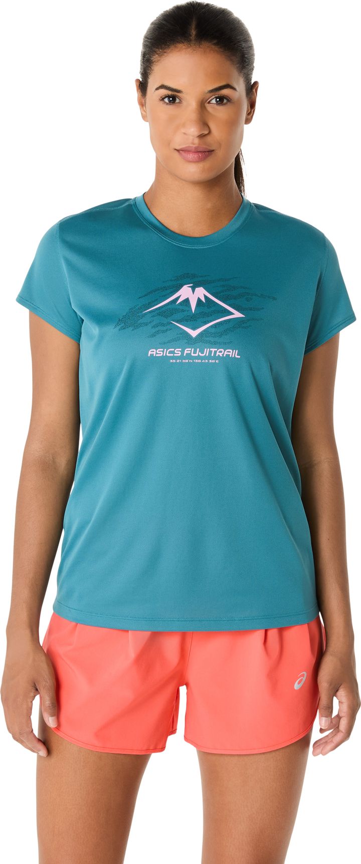 Asics Women's Fujitrail Logo SS Top Atlantis Blue Asics