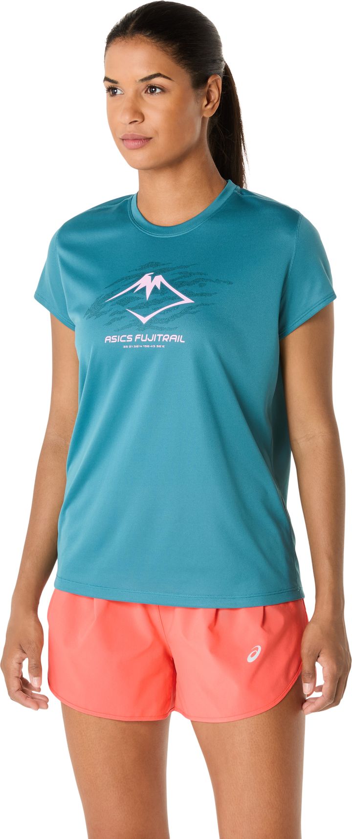 Asics Women's Fujitrail Logo SS Top Atlantis Blue Asics