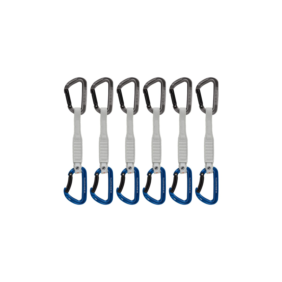 Mammut Workhorse Keylock 17 Cm 6-Pack Quickdraws Straight Gate/Bent Gate Key Lock