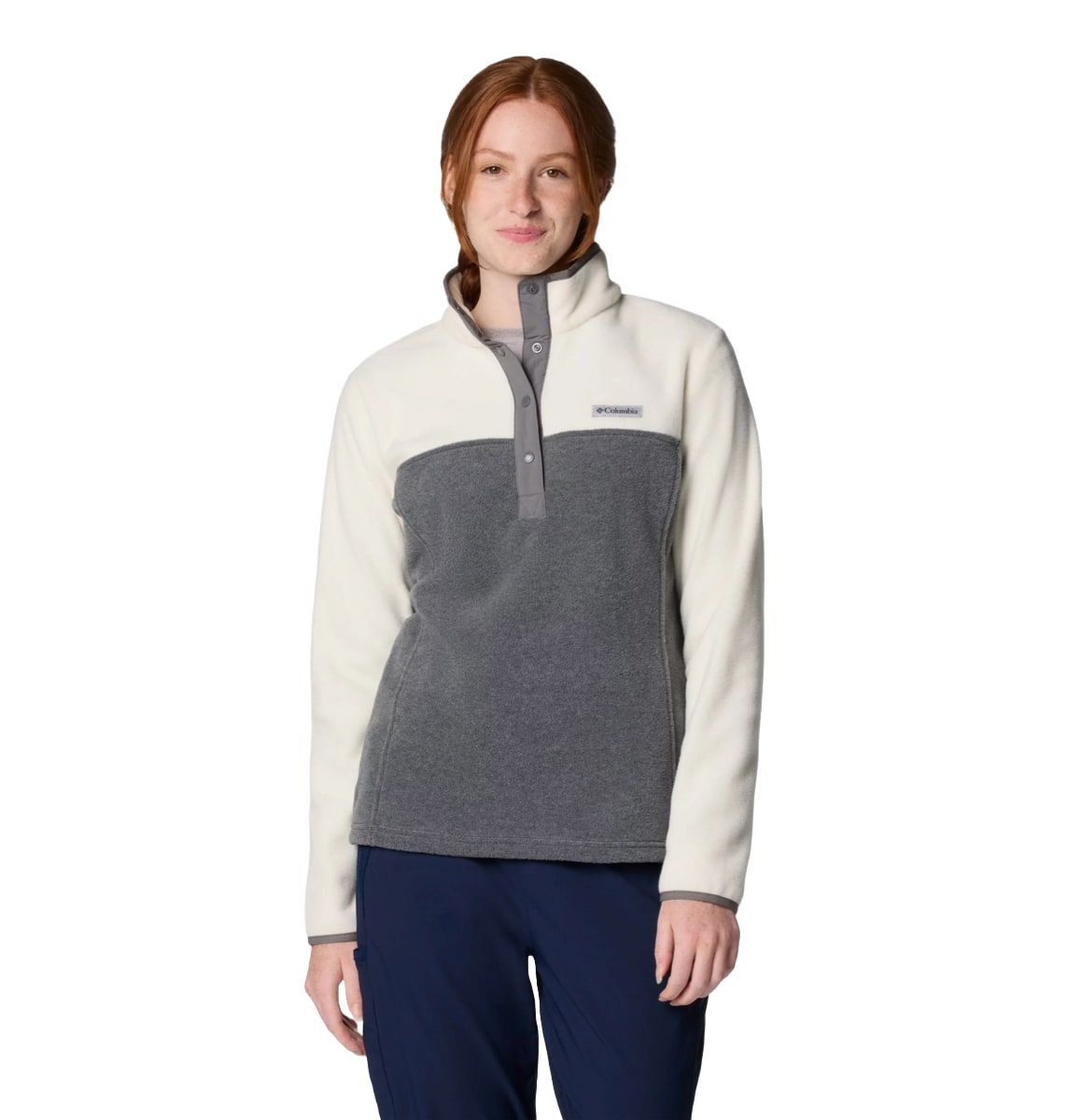 Columbia Benton Springs 1/2 Snap Pull Over Ii City Grey Heather, Chalk