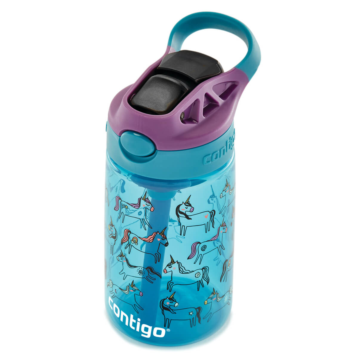 Contigo Easy Clean AUTOSPOUT™ Kids Water Bottle, 420 ml (Blueberry Cosmos)