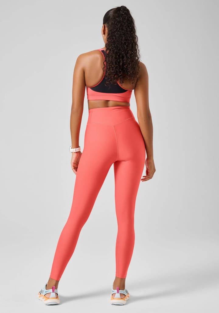 Casall Graphic High Waist Tights Deep Coral Casall