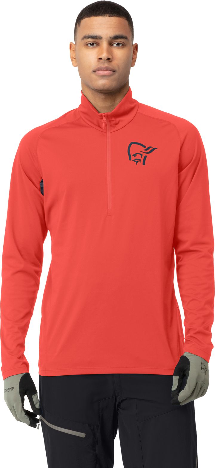 Norr�øna Men's Fjørå Equaliser Long Sleeve Zip Top Paprika Norrøna