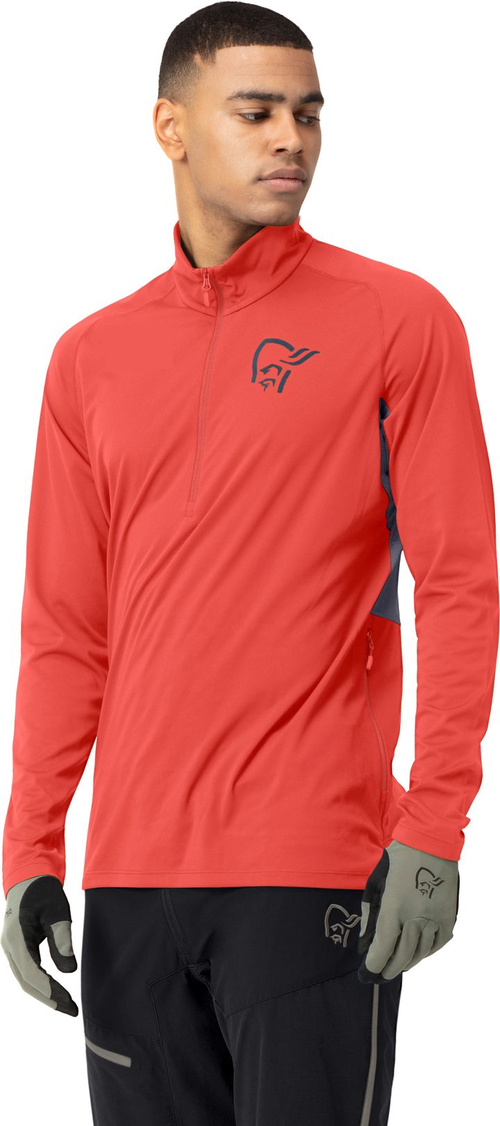 Norrøna Men's Fjørå Equaliser Long Sleeve Zip Top Paprika Norrøna