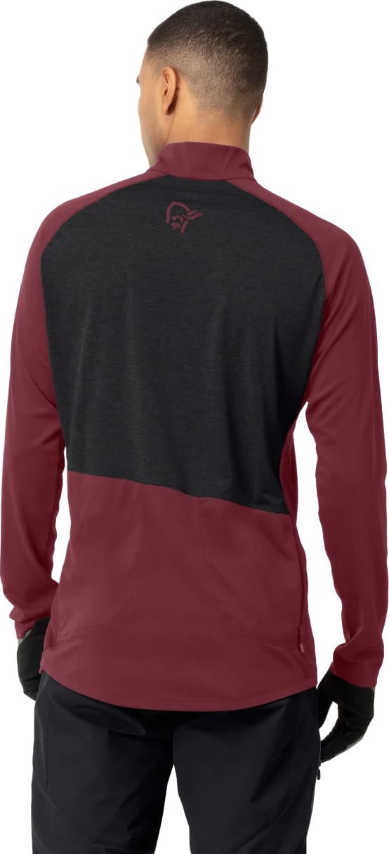 Norrøna Men's Fjørå Equaliser Long Sleeve Zip Top Tawny Port Norrøna