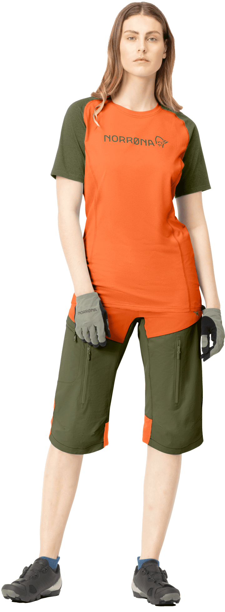 Norrøna Women's Fjørå Equaliser Lightweight T-Shirt Orange Alert Norrøna