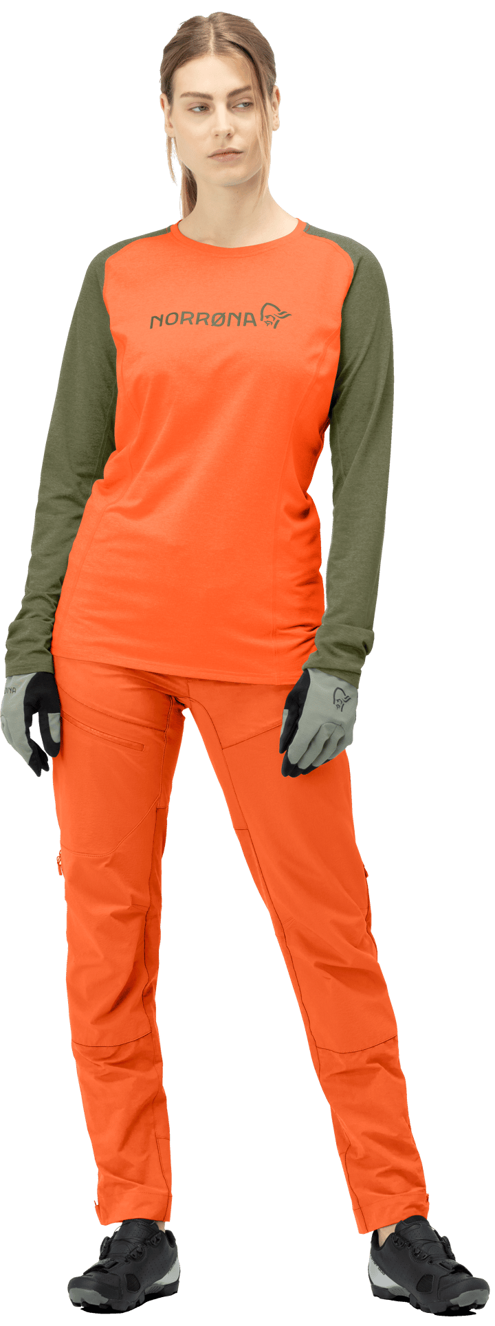 Norrøna Women's Fjørå Equaliser Lightweight Long Sleeve Orange Alert Norrøna