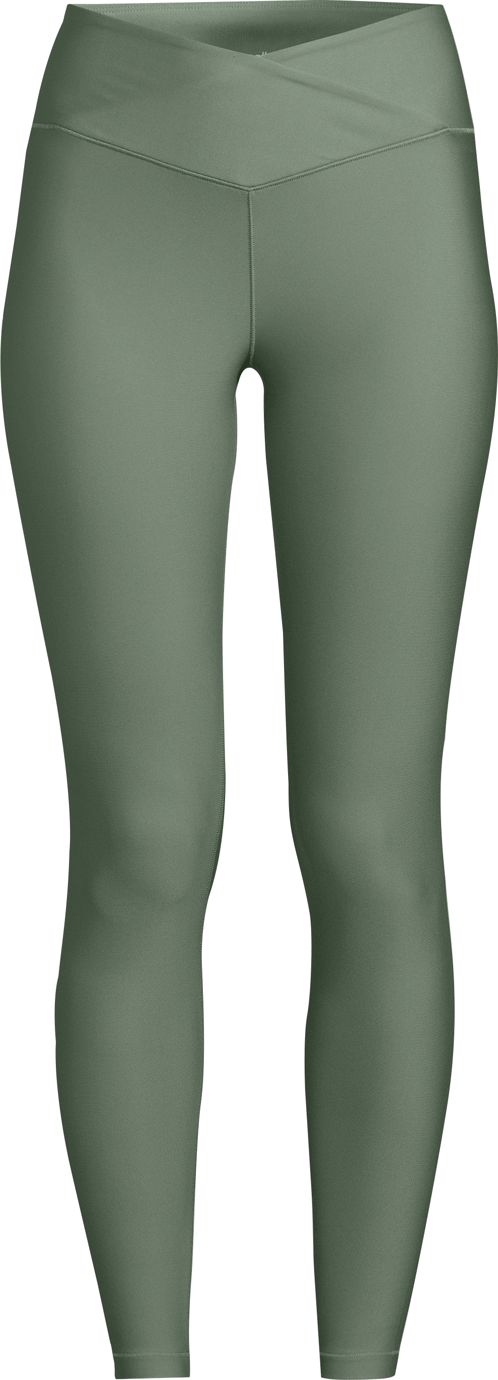 Casall Women's Overlap High Waist Tights Dusty Green