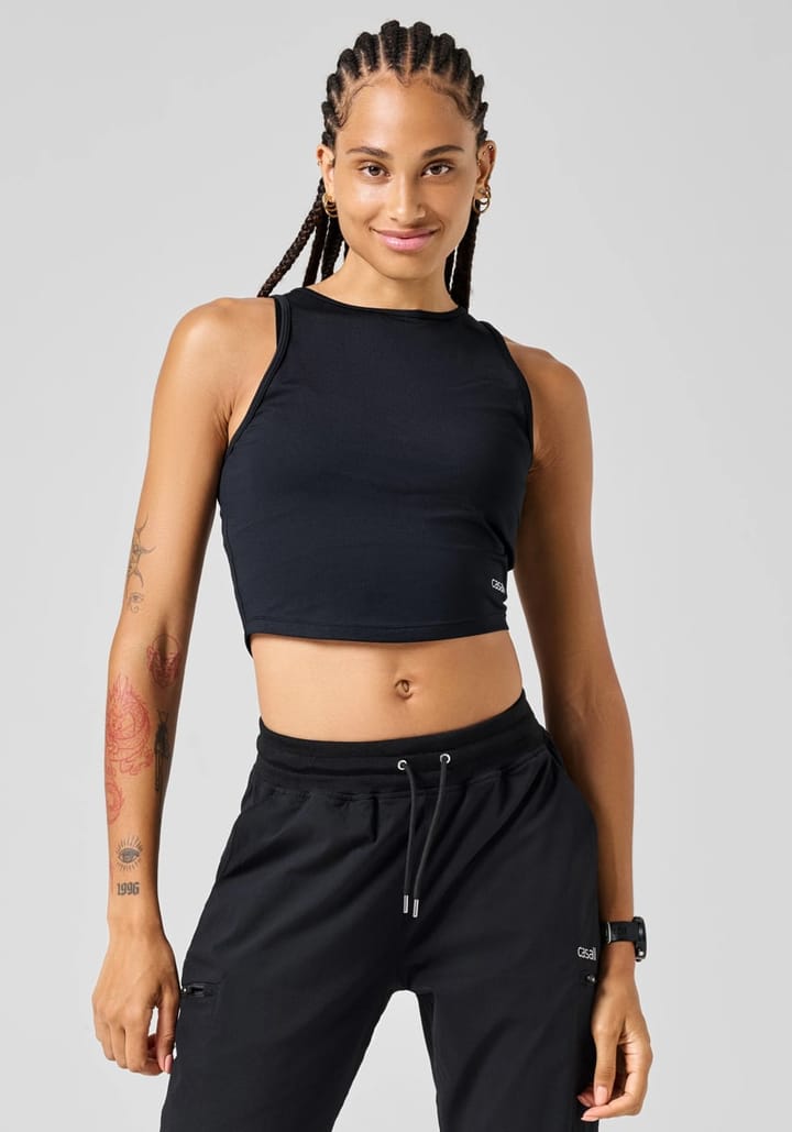 Casall Laser Mesh Crop Top Black Casall