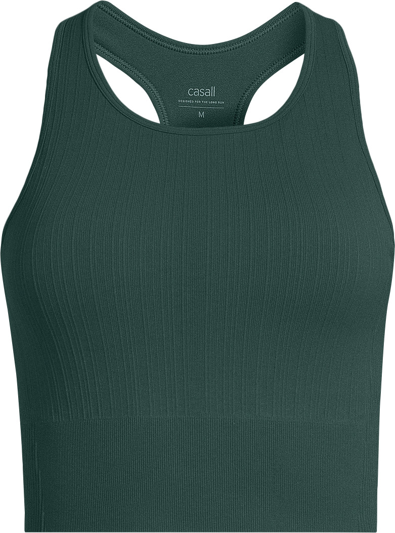 Casall Women’s Multi Rib Seamless Padded Sports Top Dark Pine