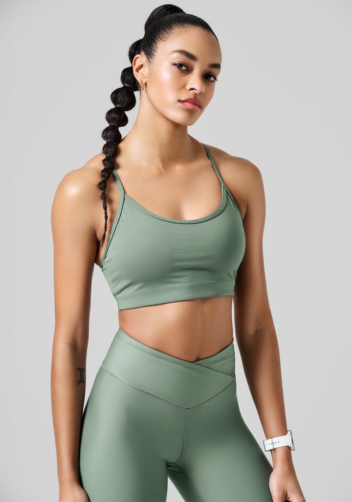 Casall Women's Sleek Strappy Sports Bra Dusty Green Casall