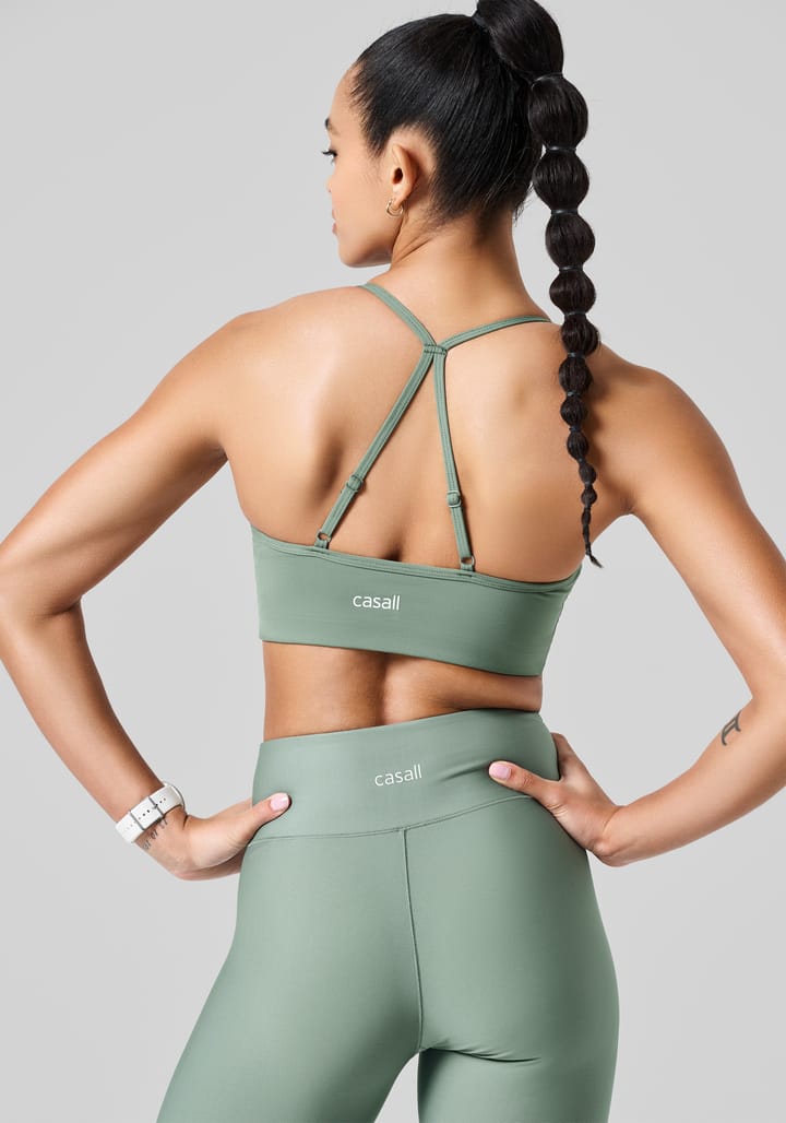 Casall Women's Sleek Strappy Sports Bra Dusty Green Casall