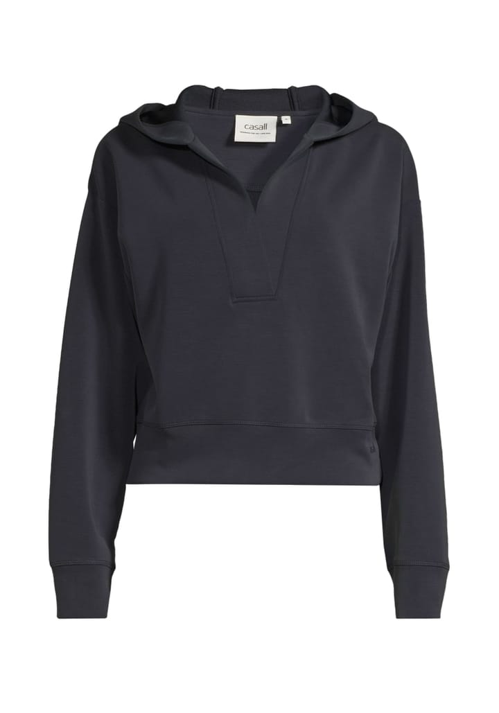 Casall Peachy V-Neck Hoodie Almost Black Casall