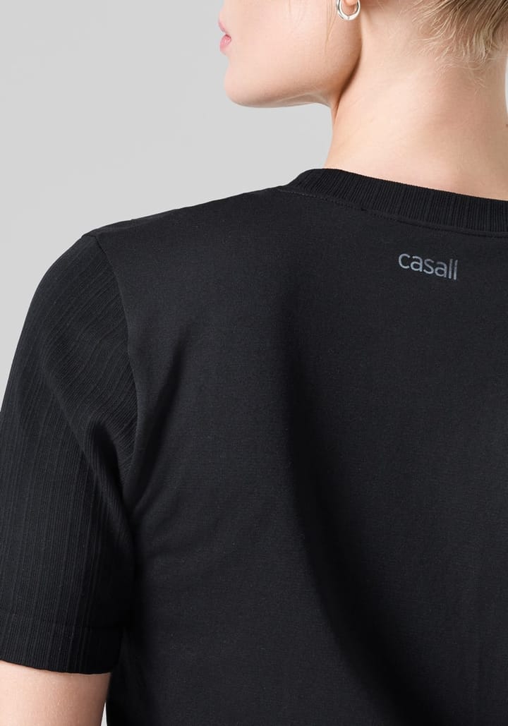 Casall Seamless Rib Sleeve Tee Black Casall