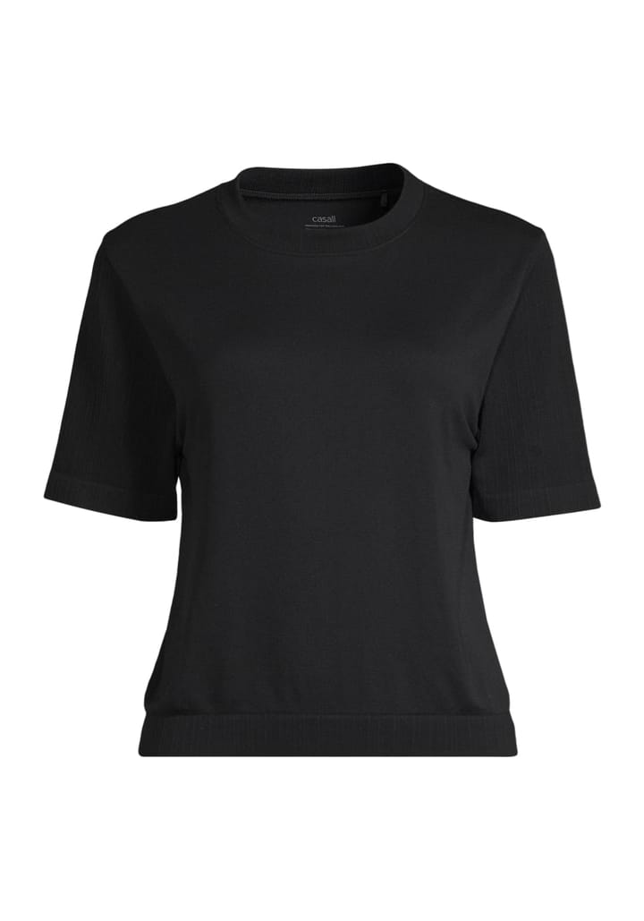 Casall Seamless Rib Sleeve Tee Black Casall