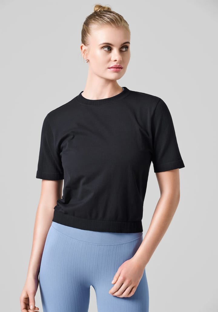 Casall Seamless Rib Sleeve Tee Black Casall