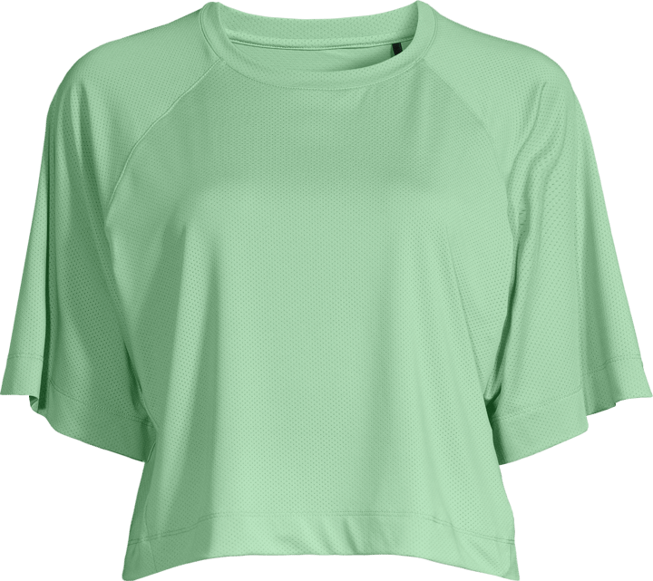 Casall Women's Laser Mesh Crop Tee Apple Crush Casall