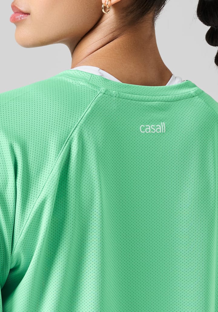 Casall Women's Laser Mesh Crop Tee Apple Crush Casall