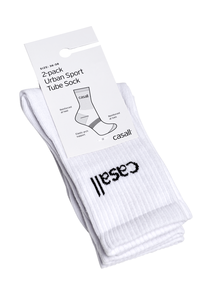 Casall Unisex Urban Tube Sock 2-Pack White Casall