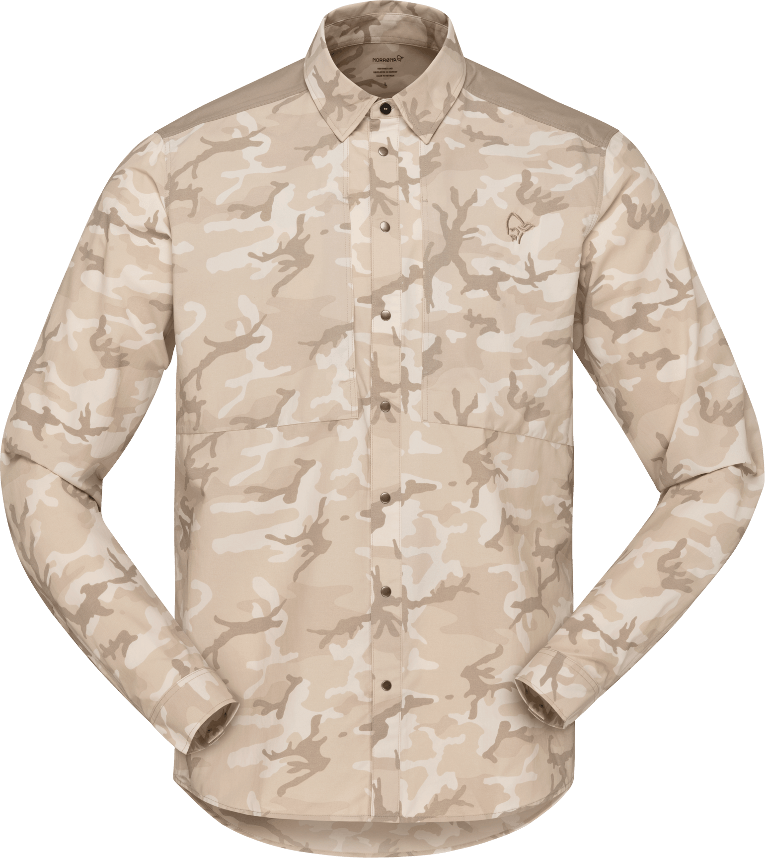 Norrøna Men's Femund Light Shirt Beige Camo