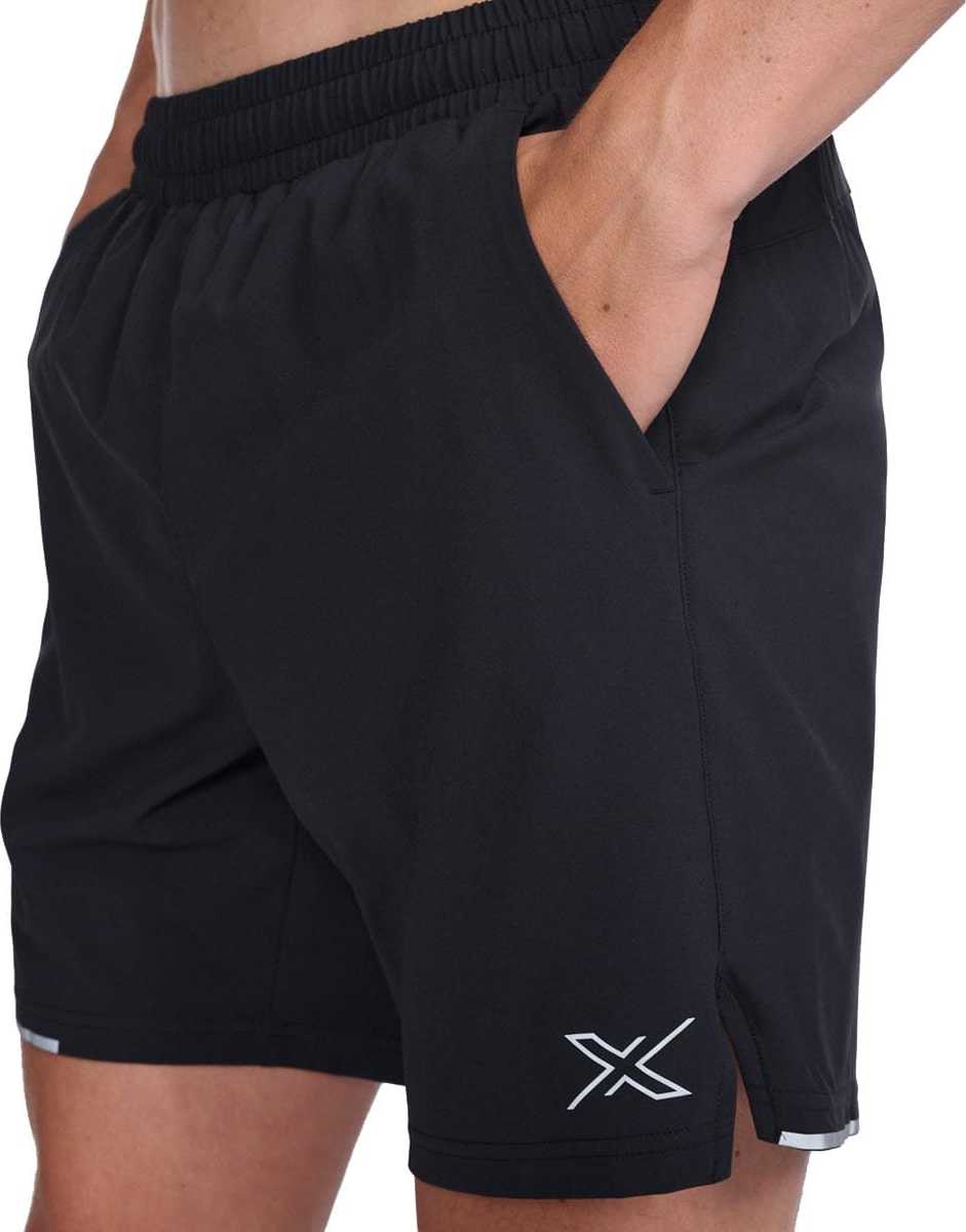 2XU Men's Aero 7 Inch Shorts Black/Silver Reflective