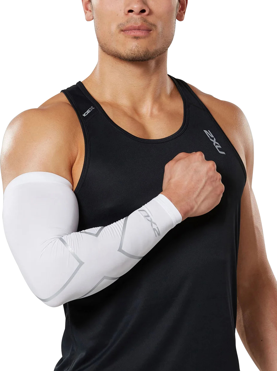 2XU Compression Arm Guard (Single) White/Silver