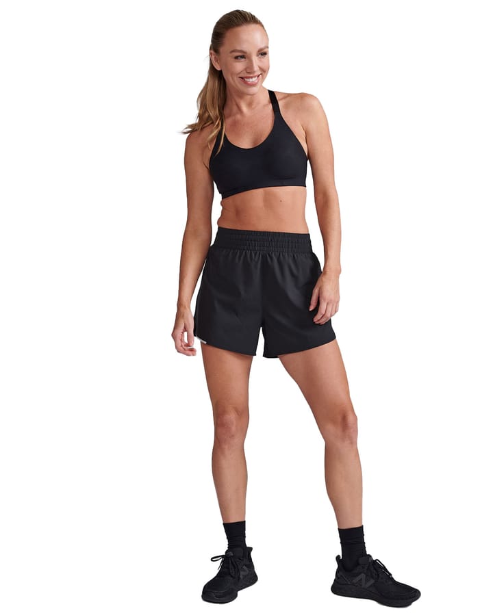 2XU Women's Aero Hi-Rise 4 Inch Shorts Black/Silver Reflective 2XU