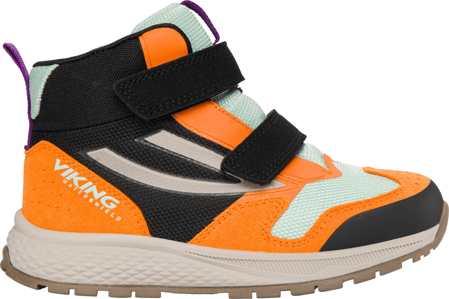 Viking Kids' Century Mid Waterproof 2V Velcro Black/Orange