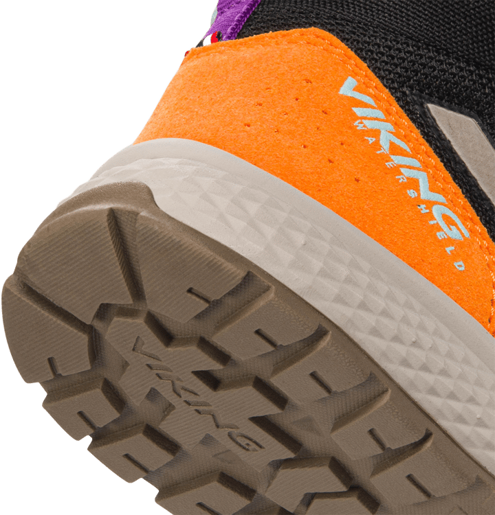 Viking Kids' Century Mid Waterproof 2V Velcro Black/Orange Viking Footwear