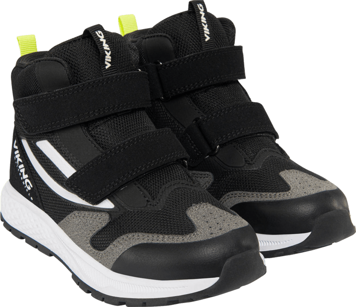 Viking Kids' Century Mid Waterproof 2V Velcro Black/Lime Viking Footwear