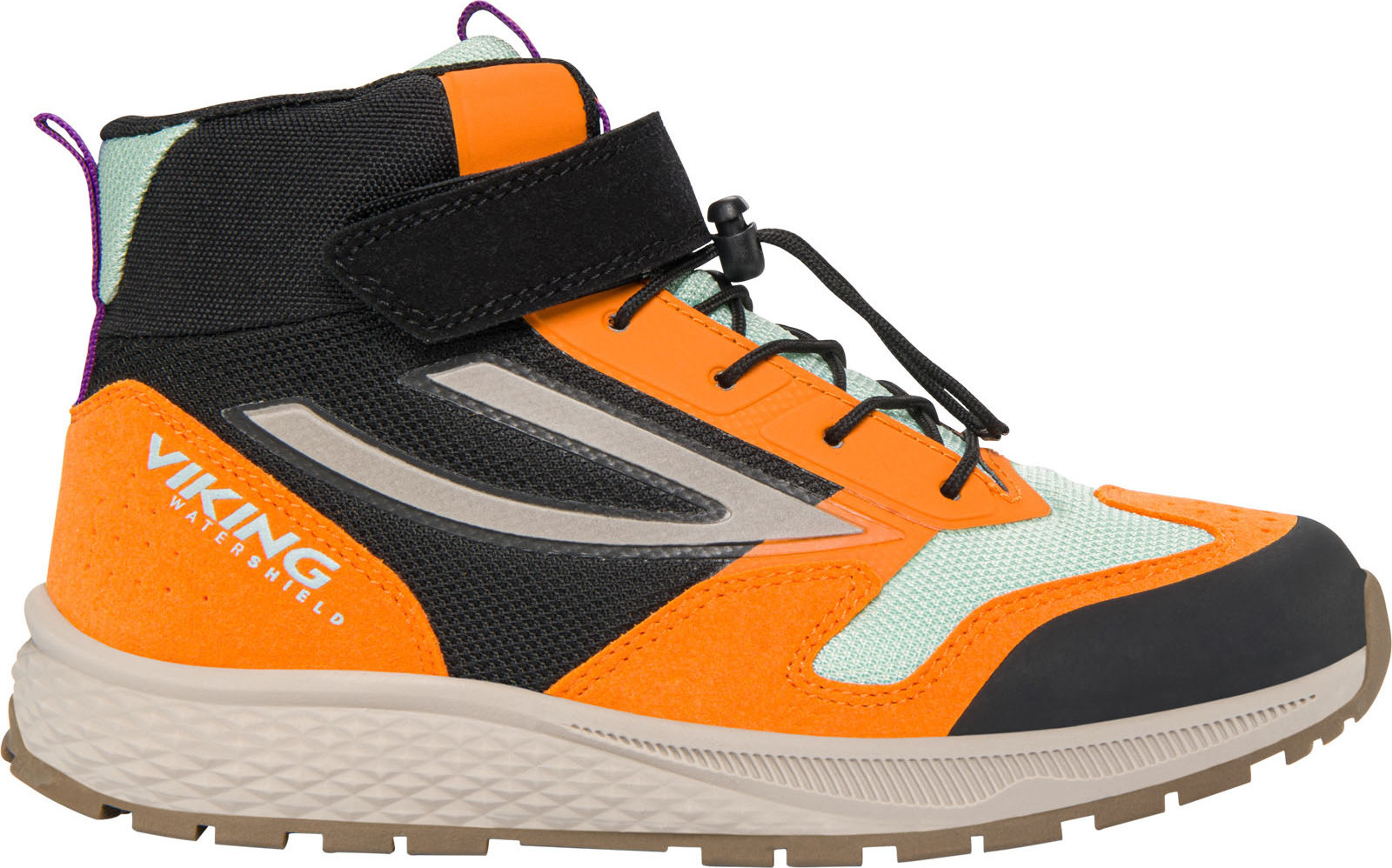 Viking Juniors’ Century Mid Waterproof 1V Speedlace Black/Orange