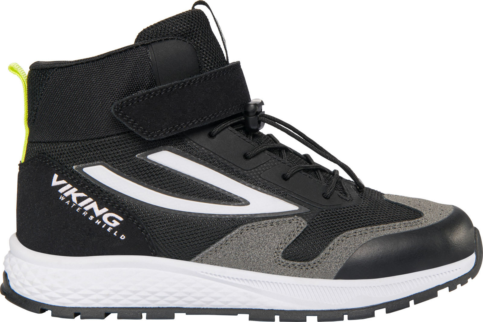 Viking Juniors’ Century Mid Waterproof 1V Speedlace Black/Lime