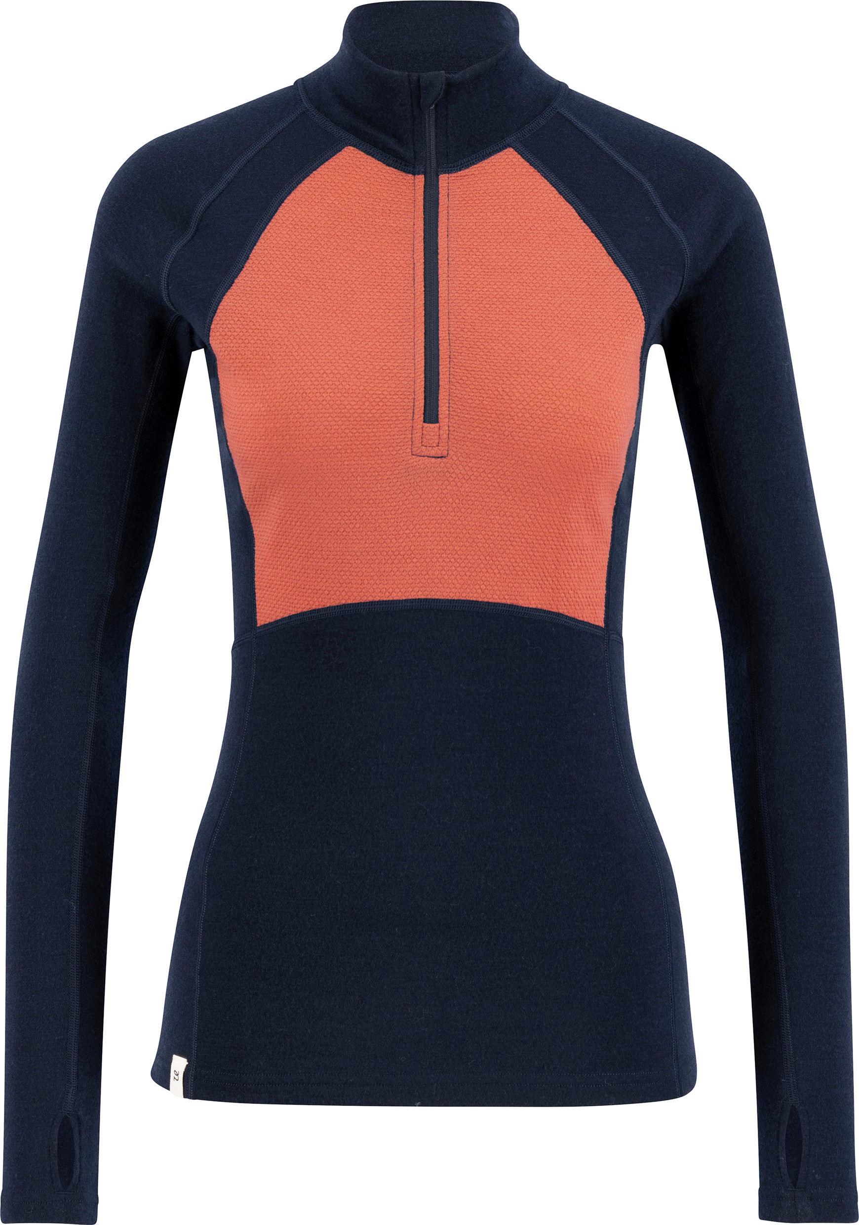 Ulvang Women’s Peak Map Half Zip Baselayer Navy Blue/Mineral Red