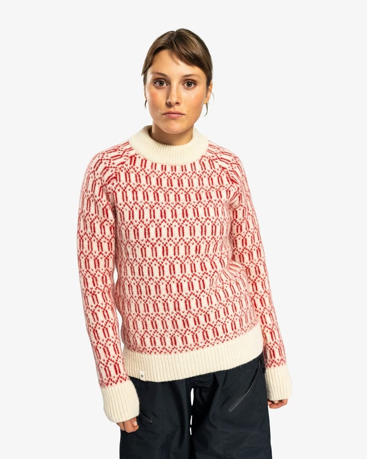 Ulvang Echo Mock Neck Sweater Womens Off White/Chilli Pepper Ulvang