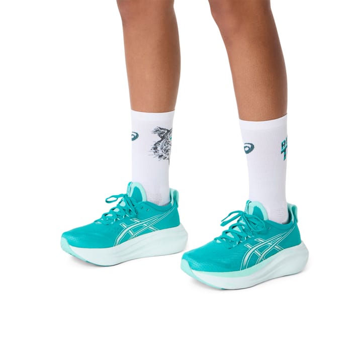 Asics Performance Run Sock Crew Brilliant White/wave Teal Asics